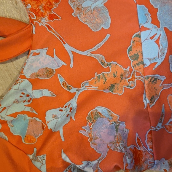 Patagonia Peach Multi-Colored Watercolor Design Print Tank Midi Leisure Dress - Picture 5 of 9